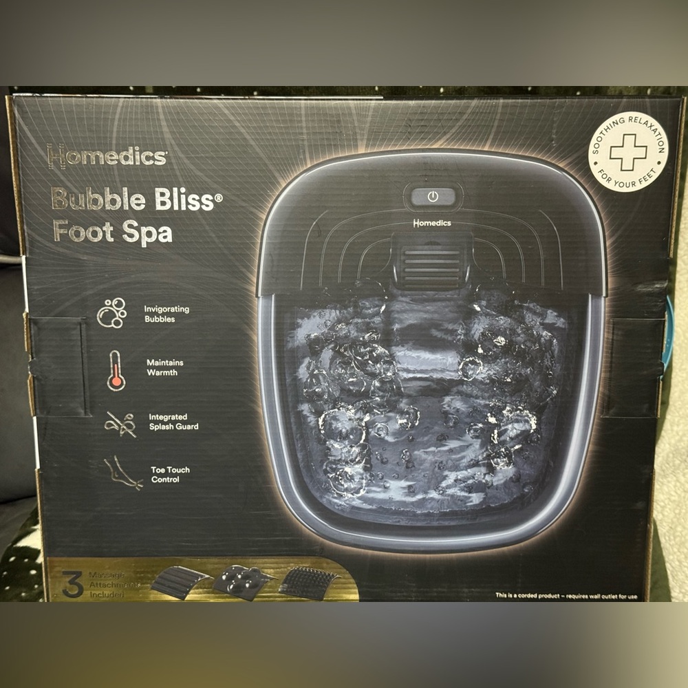 Homedics Bubble Bliss Foot Spa NEW!